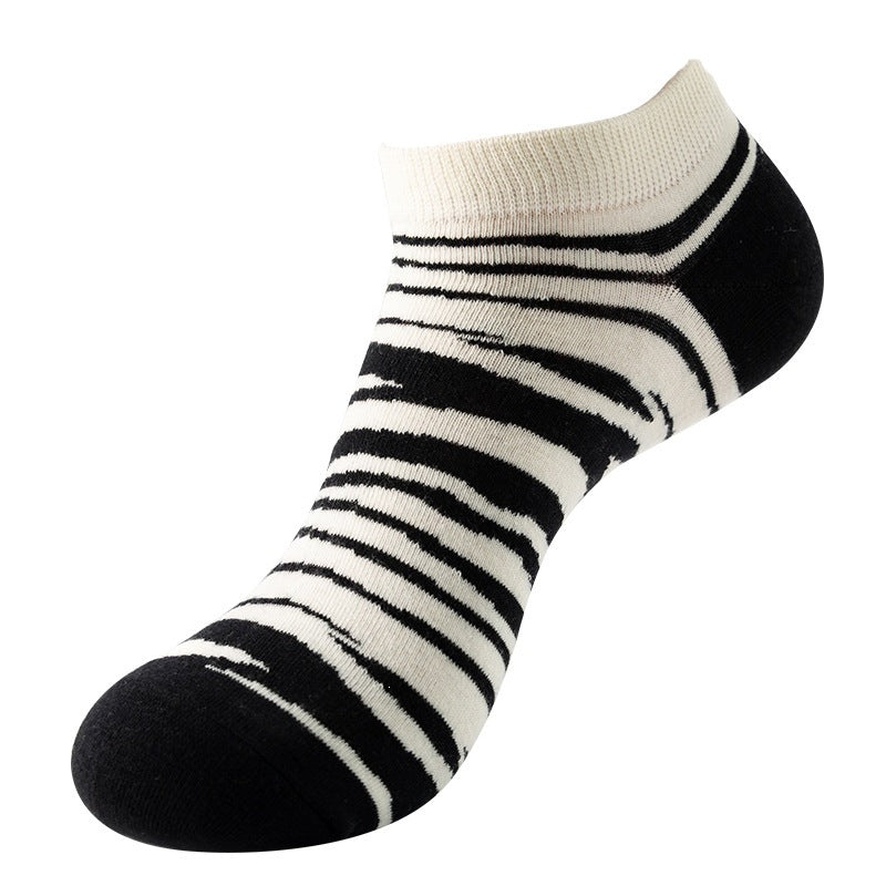 Boat sock man, summer and spring short socks for women, light-crowned short style stockings, oil painting avocado trend stockings, wholesale for sale