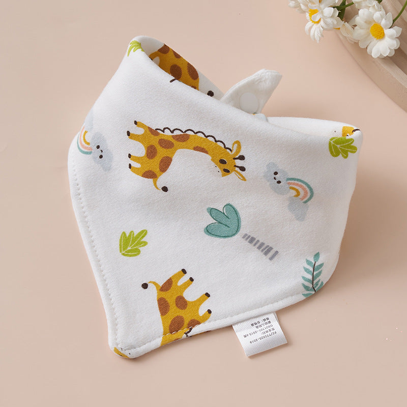 Baby Cotton Napkin, Baby Triangle Towel, Newborn Child Anti-Vomiting Milk Cover, Ultra-Soft Apron, Headband, Autumn-Winter