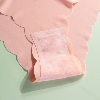 Plus-size panties, silk-like invisible women's seamless low-rise panties with wave edges and pure erotic nylon triangle bottoms