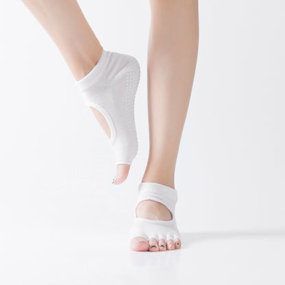 Yoga socks with glue-stitching, five-fingered socks for women, anti-slip, for Pilates and yoga, multi-functional split-toe fitness socks