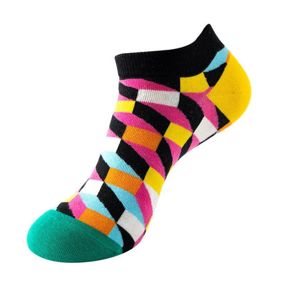 Boat sock man, summer and spring short socks for women, light-crowned short style stockings, oil painting avocado trend stockings, wholesale for sale