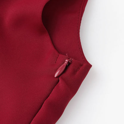 Women's fashionable asymmetric single-shoulder elegant cinched-waist French-style dress for long women's skirts with high-quality texture and luxurious feel