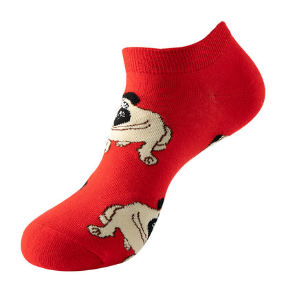 Boat sock man, summer and spring short socks for women, light-crowned short style stockings, oil painting avocado trend stockings, wholesale for sale