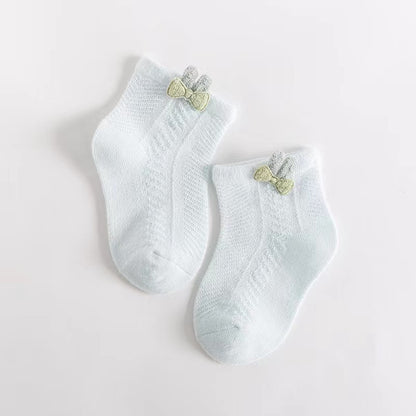 婴儿袜子夏季薄款透气网眼宝宝袜子短筒新生儿童袜卡通0-1岁1-3岁