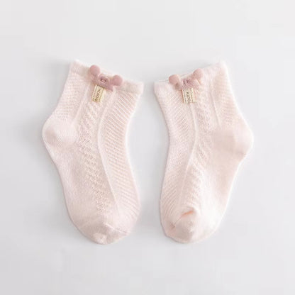 婴儿袜子夏季薄款透气网眼宝宝袜子短筒新生儿童袜卡通0-1岁1-3岁