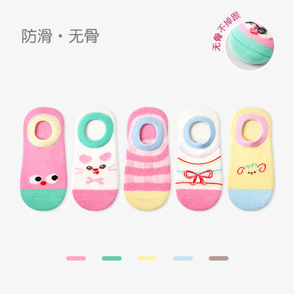 1920儿童袜子批发2025春夏汉堡腊肠隐形袜浅口船袜棉卡通男童袜子