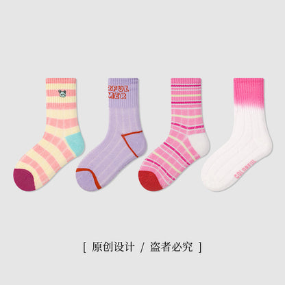 ZYZ儿童袜子批发春夏薄款网眼儿童中筒袜卡通条纹休闲男童袜子