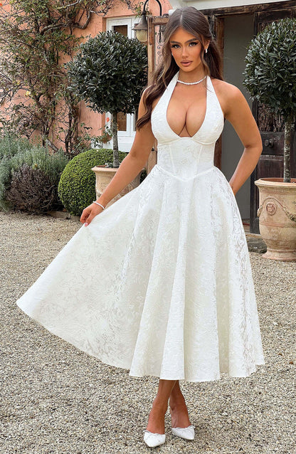 French-style vacation jacquard wrap-around vacation-style fashionable dress from Y2K era