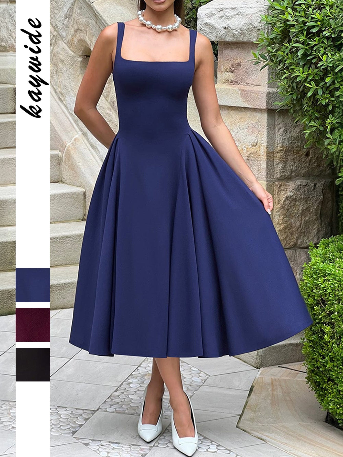 French-style elegant strapless dress for children's summer wear