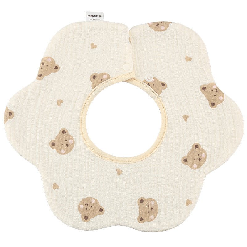 Summer quick-drying 360-degree bib for children, baby cotton pure fabric type A bib, baby apron