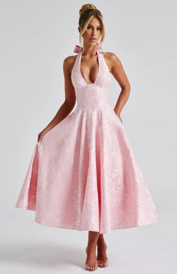 French-style vacation jacquard wrap-around vacation-style fashionable dress from Y2K era