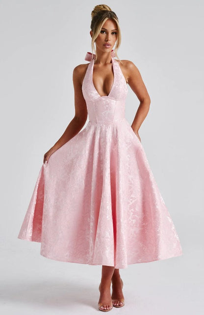 French-style vacation jacquard wrap-around vacation-style fashionable dress from Y2K era