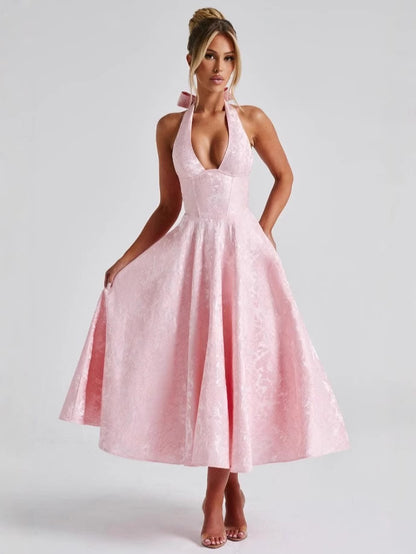 French-style vacation jacquard wrap-around vacation-style fashionable dress from Y2K era
