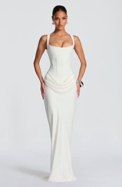 New women's clothing for spring 2026 - fitted fishbone braided halter dress with solid color and cinched waist design