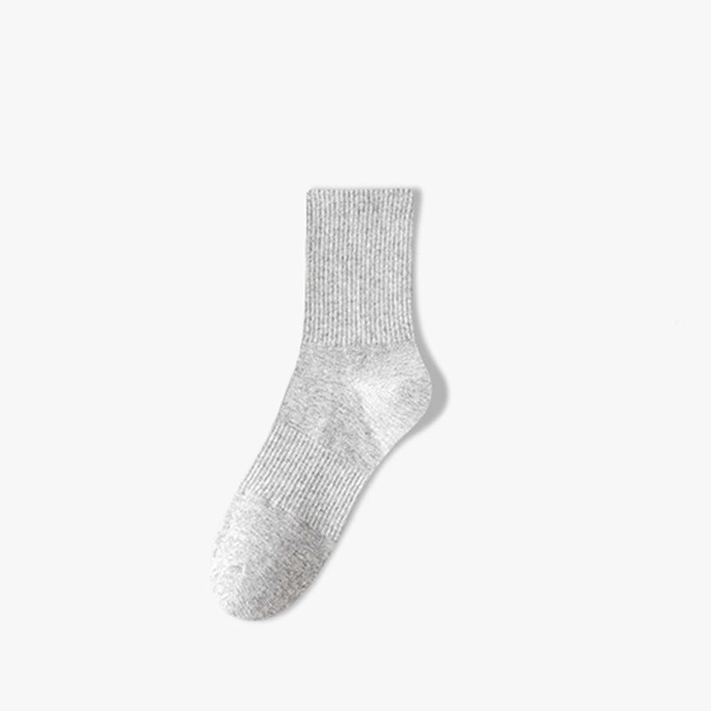 Socks Men's Long Tube Socks 100% Authentic Pure Cotton Anti-Bacterial Odor-Repellent Sweat-Absorbing Short Socks Four Seasons Style Men's Mid-Calf Socks Spring/Summer