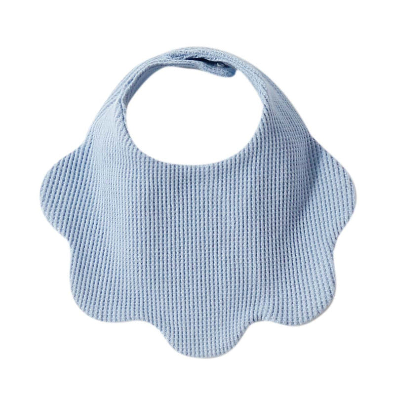 Pure cotton waffle-style water towel baby flower-shaped bib for summer 360-degree rotation newborn cover-up cute solid color