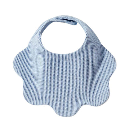 Pure cotton waffle-style water towel baby flower-shaped bib for summer 360-degree rotation newborn cover-up cute solid color