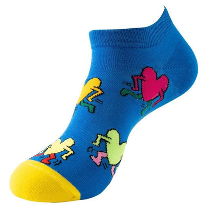 Boat sock man, summer and spring short socks for women, light-crowned short style stockings, oil painting avocado trend stockings, wholesale for sale