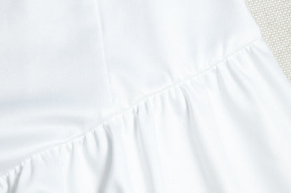 Women's trendy fashion solid-color dress with sexy straps, V-neck, sleeveless, backless A-line skirt