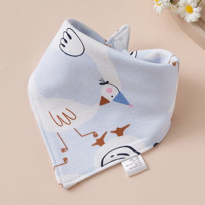 Baby Cotton Napkin, Baby Triangle Towel, Newborn Child Anti-Vomiting Milk Cover, Ultra-Soft Apron, Headband, Autumn-Winter