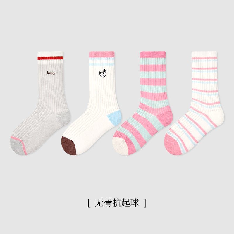 儿童袜子批发25春夏网眼卡通小狗宝宝袜子棉无骨透气男女童中筒袜