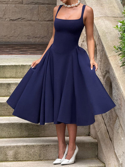 French-style elegant strapless dress for children's summer wear