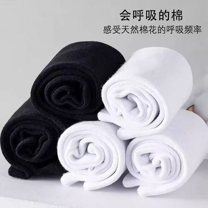 Socks Men's Long Tube Socks 100% Authentic Pure Cotton Anti-Bacterial Odor-Repellent Sweat-Absorbing Short Socks Four Seasons Style Men's Mid-Calf Socks Spring/Summer