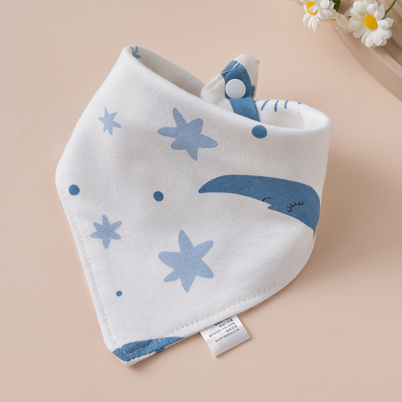 Baby Cotton Napkin, Baby Triangle Towel, Newborn Child Anti-Vomiting Milk Cover, Ultra-Soft Apron, Headband, Autumn-Winter