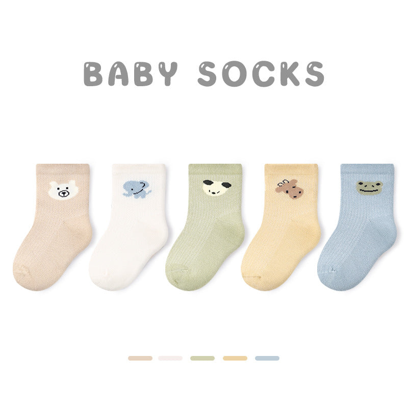 G311婴儿袜子批发夏可爱樱桃小花宝宝袜子拼色网眼薄款新生儿袜子儿童袜子