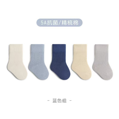 秋冬新款儿童袜子松口无骨中筒袜男童女童中大童学生棉袜婴童批发