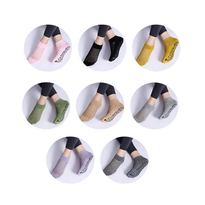 Summer breathable mesh yoga socks for women, professional for stretching, dancing, fitness and aerobics, anti-slip socks