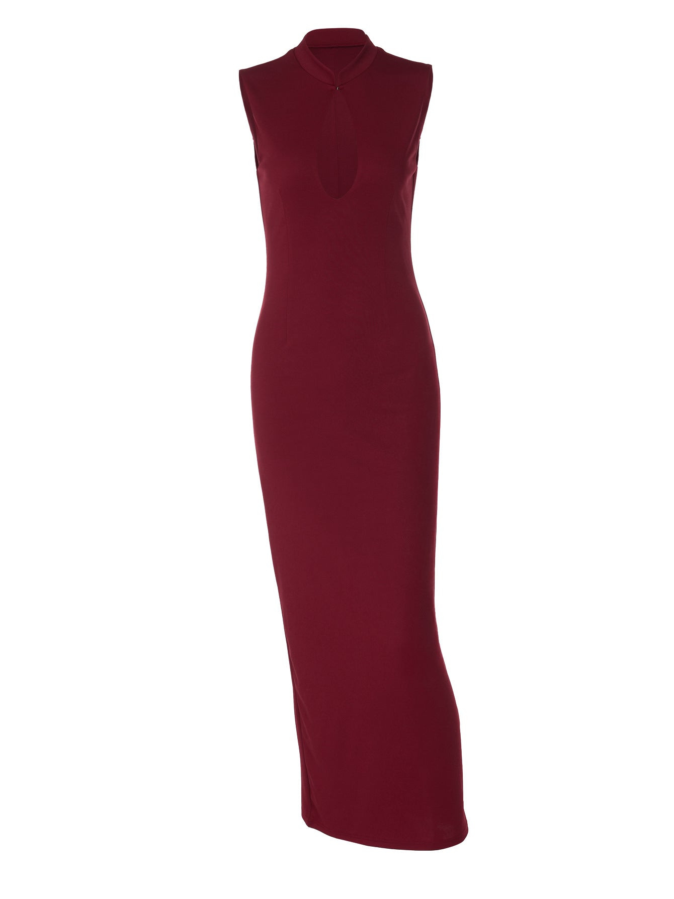 Front-cut open-knit dress with winter fashion back-slit design