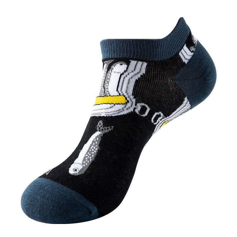 Boat sock man, summer and spring short socks for women, light-crowned short style stockings, oil painting avocado trend stockings, wholesale for sale