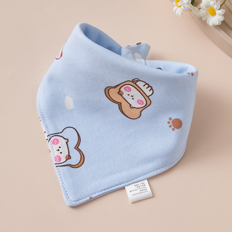 Baby Cotton Napkin, Baby Triangle Towel, Newborn Child Anti-Vomiting Milk Cover, Ultra-Soft Apron, Headband, Autumn-Winter