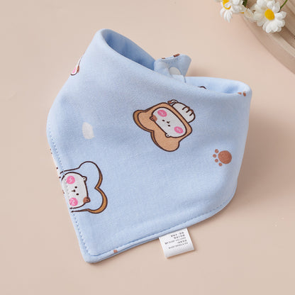 Baby Cotton Napkin, Baby Triangle Towel, Newborn Child Anti-Vomiting Milk Cover, Ultra-Soft Apron, Headband, Autumn-Winter
