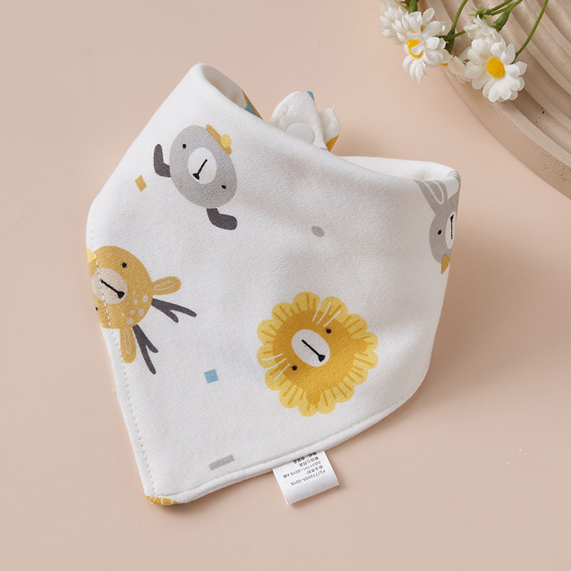 Baby Cotton Napkin, Baby Triangle Towel, Newborn Child Anti-Vomiting Milk Cover, Ultra-Soft Apron, Headband, Autumn-Winter