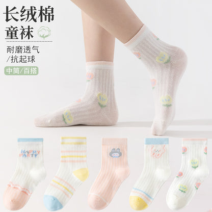 春夏季儿童袜子网眼薄款卡通恐龙短袜透气棉袜中大童男童袜子批发
