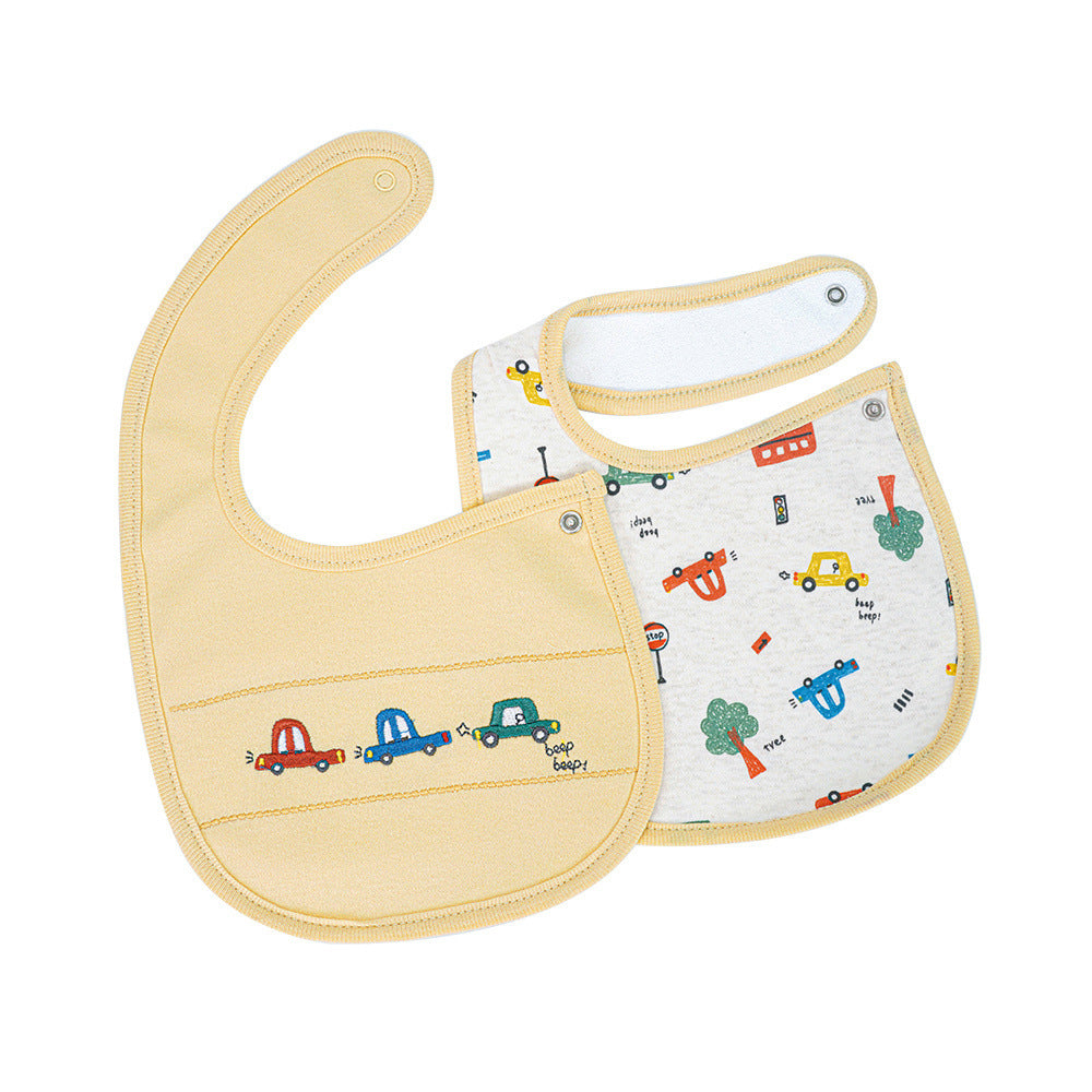 Cartoon children's bib - Pure cotton baby bib with waterproof function - All-cotton waterproof bib for babies - Baby apron - Class A cotton