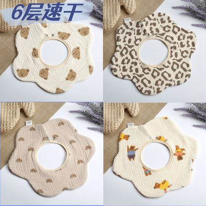 Summer quick-drying 360-degree bib for children, baby cotton pure fabric type A bib, baby apron