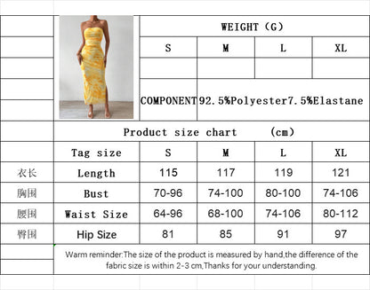 Women's TK net mesh printed dress - Spring/Summer new style, high waist, fitted, slit at the hem, racerback, full skirt