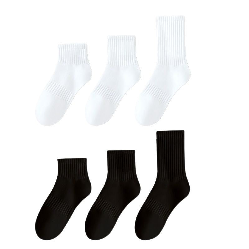 Socks Men's Long Tube Socks 100% Authentic Pure Cotton Anti-Bacterial Odor-Repellent Sweat-Absorbing Short Socks Four Seasons Style Men's Mid-Calf Socks Spring/Summer