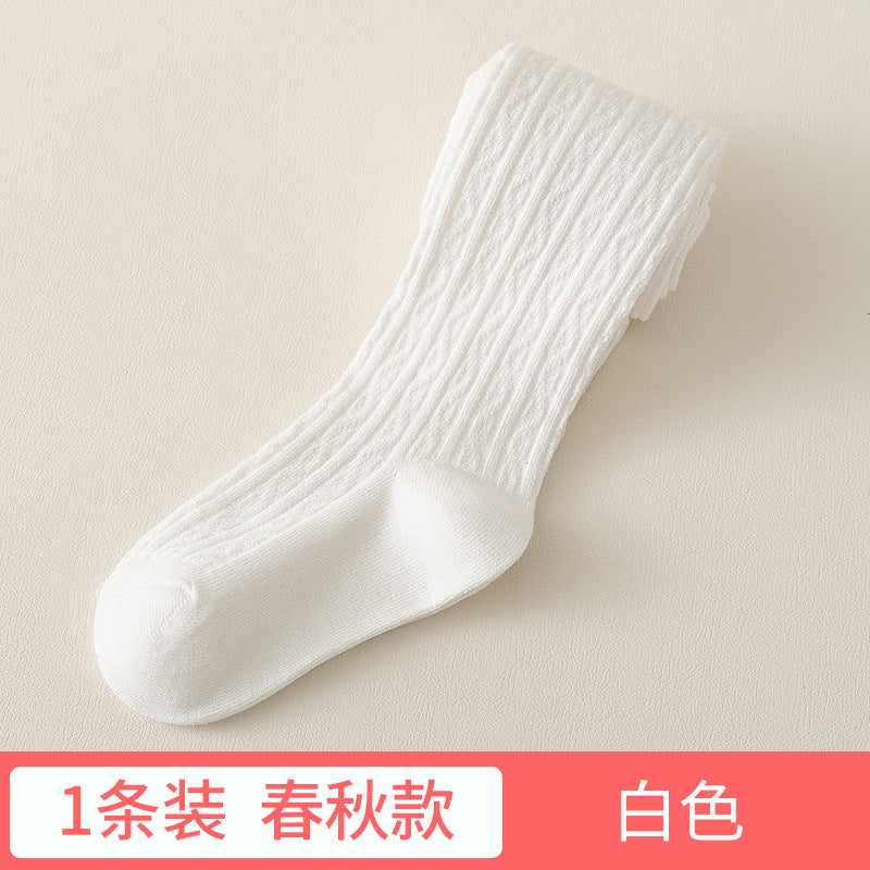 2026春夏新款 女童打底裤袜 韩版纯色麻花纹儿童袜子婴幼儿连裤袜