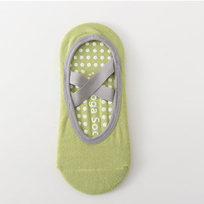 Professional yoga socks - silicone anti-slip socks for children. Summer indoor fitness sports socks with cross laces. Pilates socks.