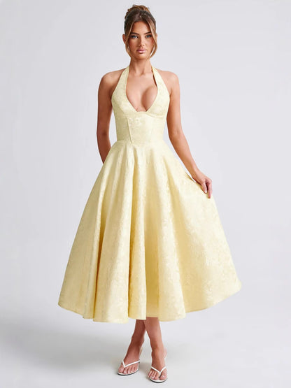 French-style vacation jacquard wrap-around vacation-style fashionable dress from Y2K era