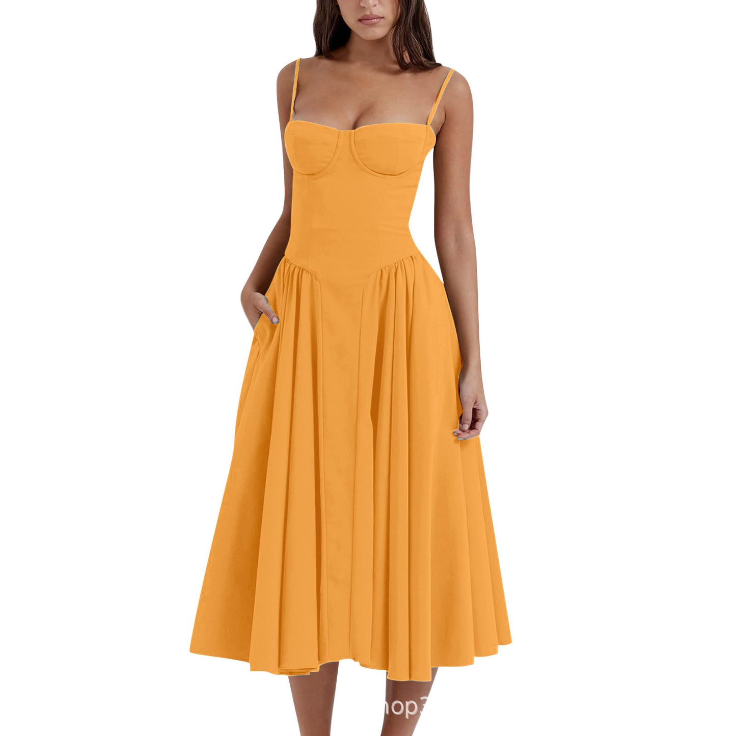 Summer off-the-shoulder dress in new style with a waistline, fashionable and sexy red strapless dress for women