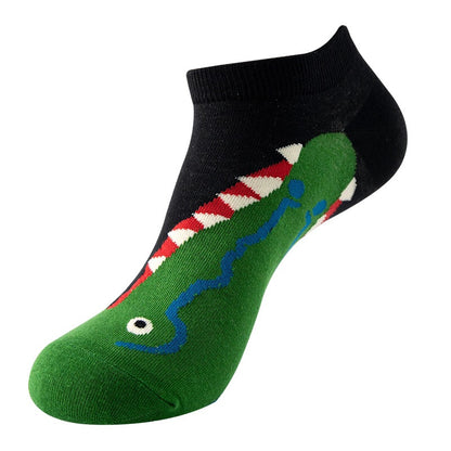 Boat sock man, summer and spring short socks for women, light-crowned short style stockings, oil painting avocado trend stockings, wholesale for sale