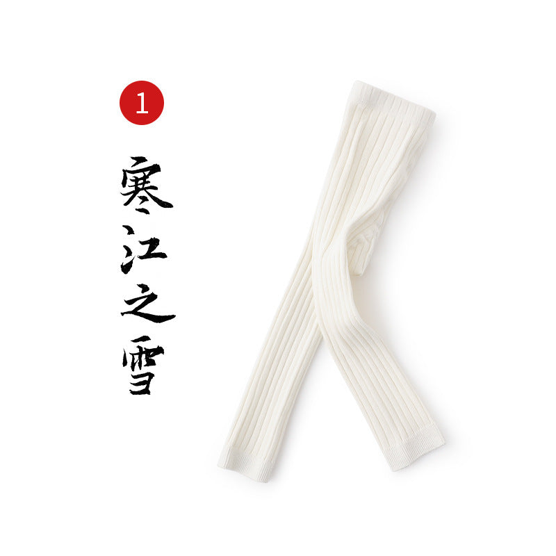 春秋新款女童打底裤纯色精梳棉打底袜外穿春季儿童韩版九分裤批发