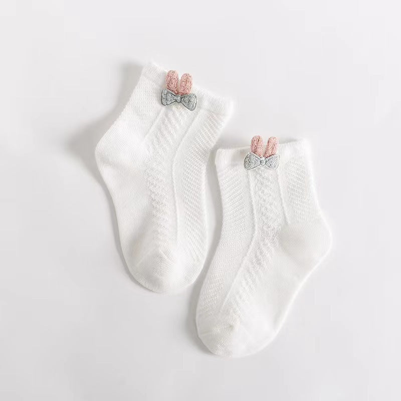 婴儿袜子夏季薄款透气网眼宝宝袜子短筒新生儿童袜卡通0-1岁1-3岁