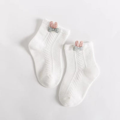 婴儿袜子夏季薄款透气网眼宝宝袜子短筒新生儿童袜卡通0-1岁1-3岁