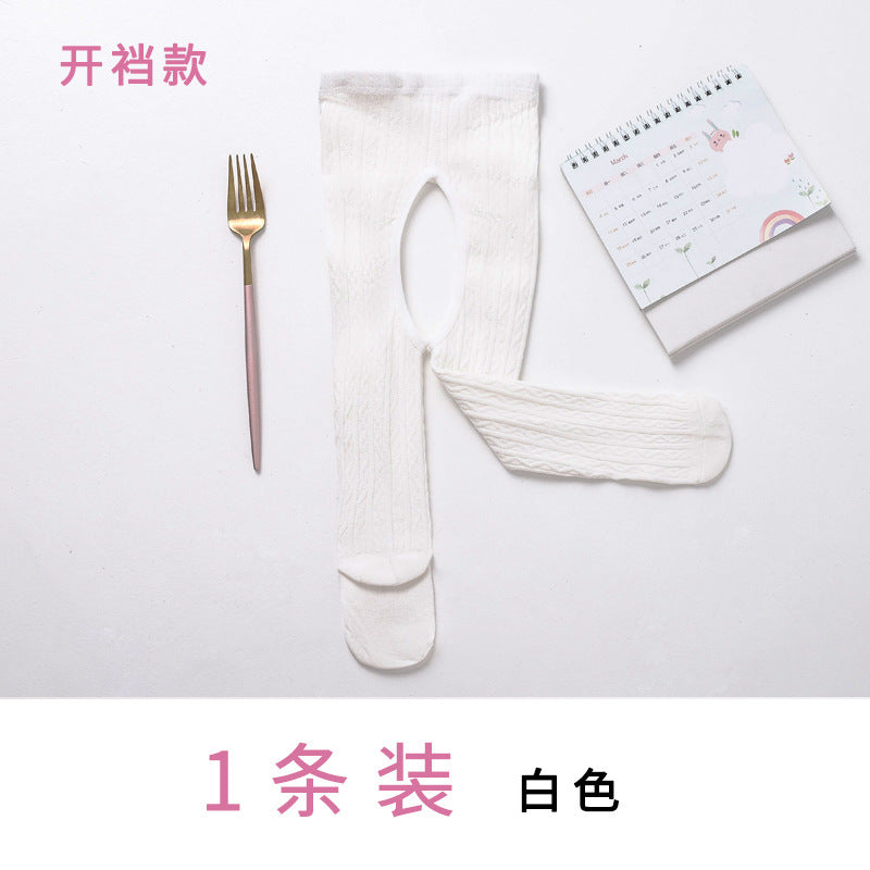 2026春夏新款 女童打底裤袜 韩版纯色麻花纹儿童袜子婴幼儿连裤袜